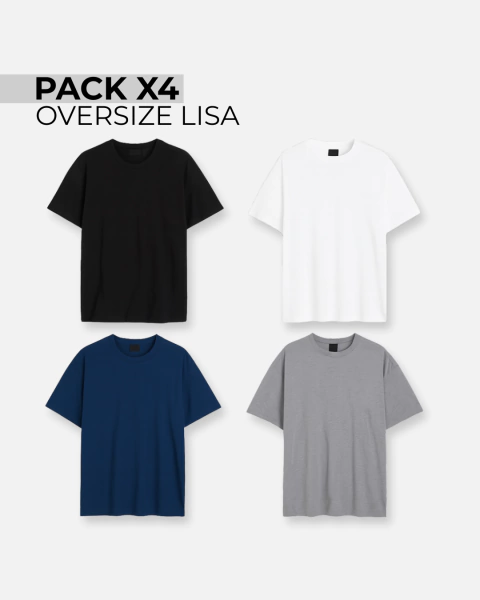 Pack x 4 Remeras - Oversize lisas - comprar online