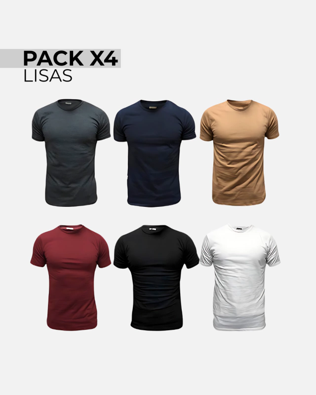 Combo #84: 4 REMERAS LISAS