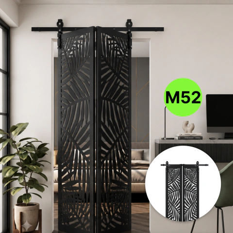 Puerta Plegable Corrediza Kit Granero Riel Con Puerta Acero