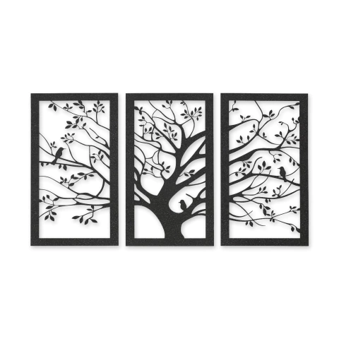 Cuadros Calado Triptico Decorativo Moderno Arbol Vida Acero - comprar online