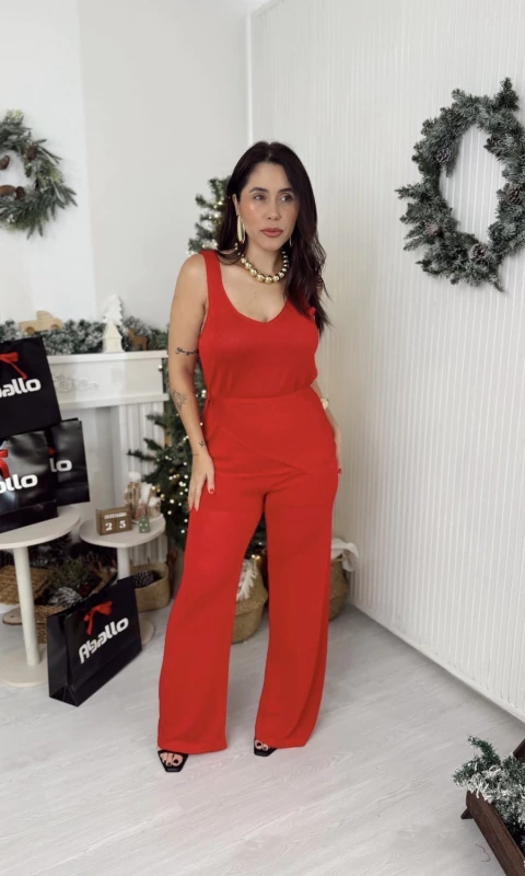 Conjunto tricot lenço