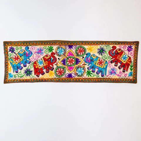 Panô Indiano Elefantes 154cmx50cm (Barra Verde)