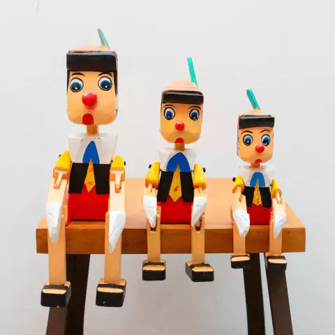 Escultura Pinóquio de Madeira Articulado Importado de Bali