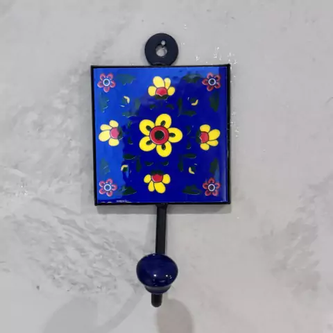 Cabideiro de Cerâmica e Ferro (1 Gancho)