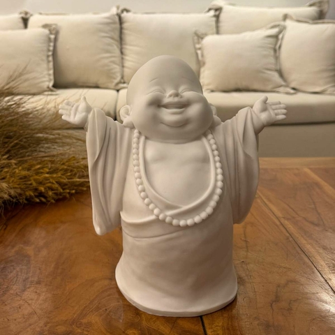 Escultura Monge da Gratidão de Pó de Mármore 25cm