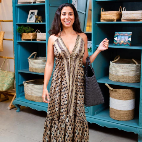 Vestido Longo Boho Frente Única Importado da Índia