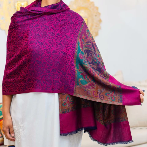 Echarpe Estampada 100% Viscose 70cmx200cm (Magenta)