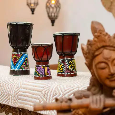 Tambor Djembê de Madeira Importado de Bali