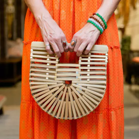 Bolsa de Bambu com Alça de Mão Importada de Bali