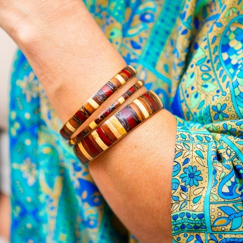 Trio de Pulseiras Indianas de Metal