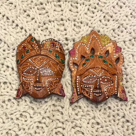 Íma de Madeira Casal Rama & Sita (Duas Peças)