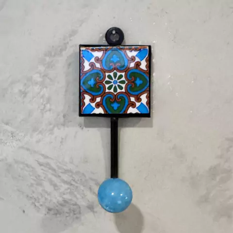 Cabideiro de Cerâmica e Ferro (1 Gancho)