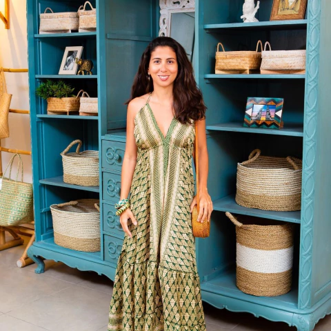 Vestido Longo Boho Frente Única Importado da Índia