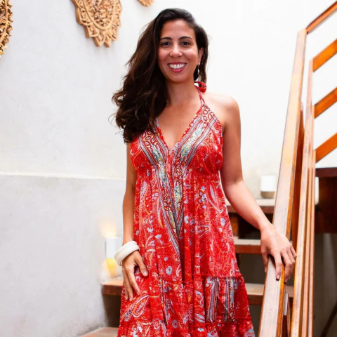 Vestido Curto Boho Mahi Frente Única Importado da Índia