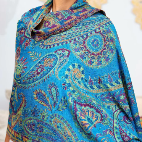 Echarpe Estampada 100% Viscose 70cmx200cm (Azul)