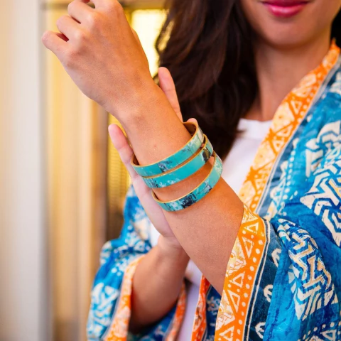 Trio de Pulseiras Indianas de Metal