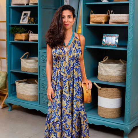 Vestido Longo Boho Frente Única Importado da Índia