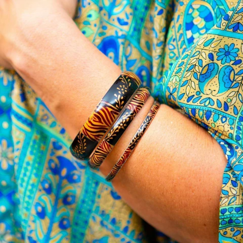 Trio de Pulseiras Indianas de Metal