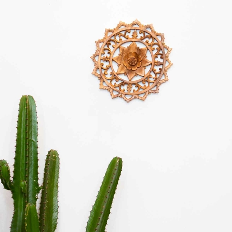 Mandala Flor Madeira Suar 30cm
