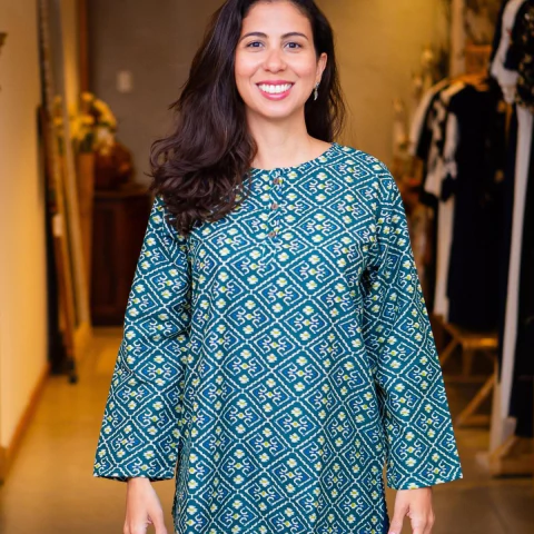 Bata Agnes Estampada 100% Algodão Importada da Índia