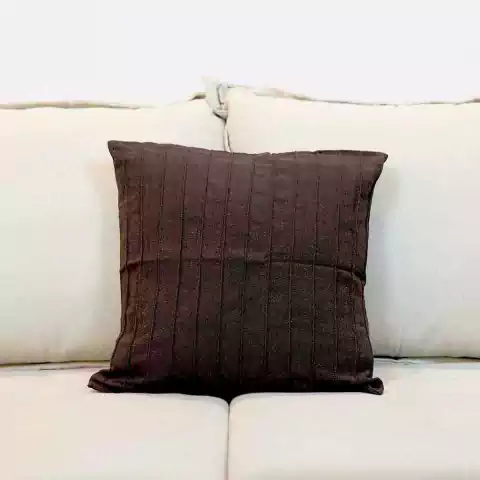 Capa de Almofada Drapeada de Algodão Marrom 45x45cm