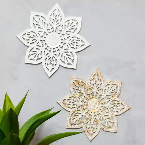 Mandala Pétalas Mdf Pátina 40cm