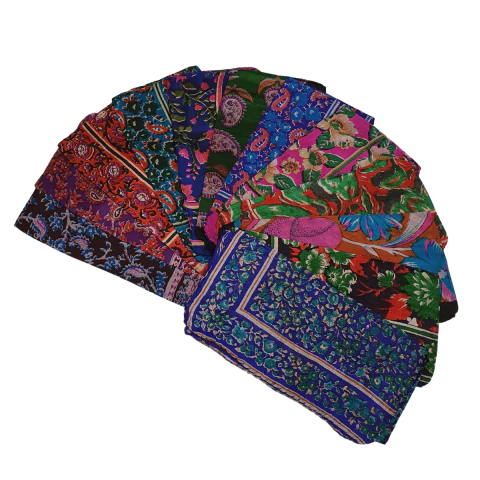 Kit 12 Lenços Estampados (Cores Variadas)