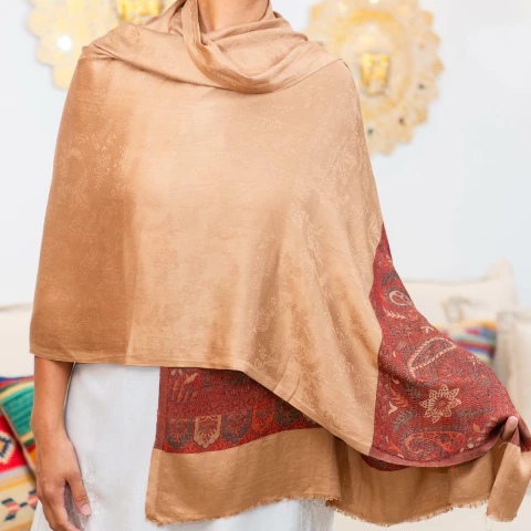 Echarpe Estampada 100% Viscose 70cmx200cm (Marrom)