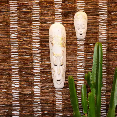 Máscara Pátina Madeira Balsa Importada de Bali