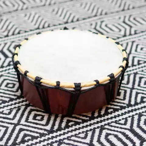 Tambor Xamânico de Madeira Importado de Bali