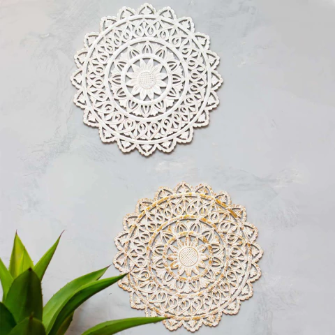 Mandala Flor Mdf Pátina 40cm