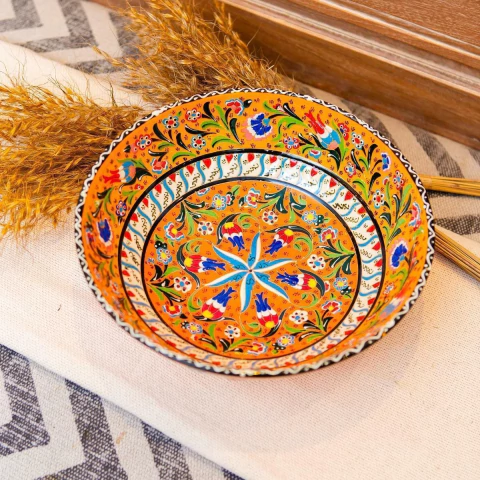 Centro de Mesa Pintado à Mão Importado da Turquia (Laranja)