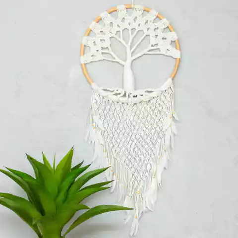 Filtro dos Sonhos Árvore da Vida Macramê 1,4m Importado de Bali