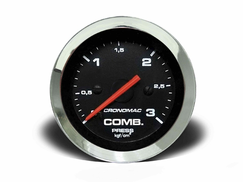 Manômetro Pressão Combustível 52mm Mecânico 3kg Croma – Preto