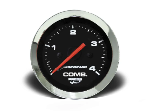 Manômetro Pressão Combustível 52mm Mecânico 4kg Croma – Preto