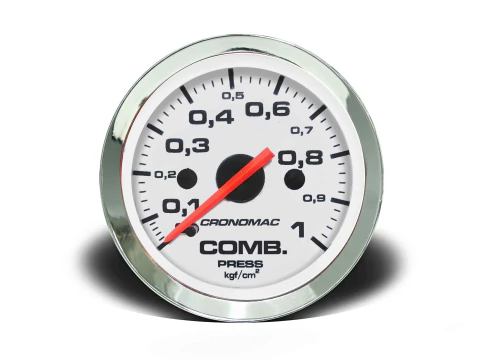 Manômetro Pressão Combustível 52mm Mecânico 1kg Croma – Branco