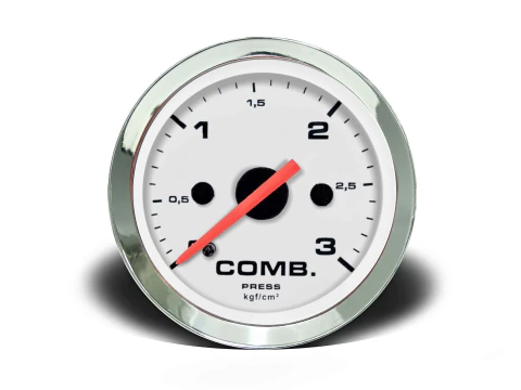 Manômetro Pressão Combustível 52mm Mecânico 3kg Croma – Branco