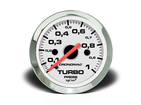 Manômetro Pressão Turbo 52mm Mecânico 1kg Croma – Branco