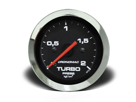 Manômetro Pressão Turbo 52mm Mecânico 2kg Croma – Preto