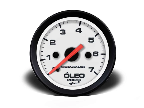 Manômetro Óleo 52mm Mecânico 7kg Street – Branco