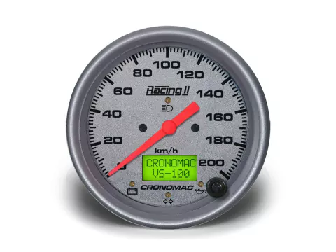 Velocímetro 100mm Eletrônico 200kmh Display Digital RACING II com Sinaleira