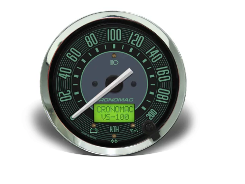 Velocímetro 100mm Elétrico 200km/h Display Digital VW Verde com Sinaleira - comprar online