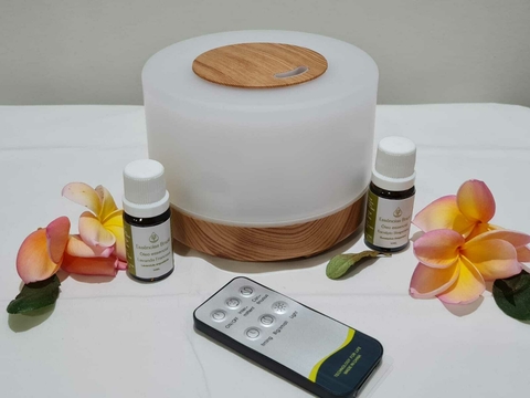 Difusor e Umidificador Aromático Elétrico 300ml com Controle Remoto e Iluminado com LED 7 Cores