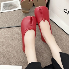 Mocassins de couro aconchegantes estilo japonês para mulheres, sapatilha de bailarina feminina, casco dividido, ninja tabi flats, Mary Jeans, sapato mocasines - loja online