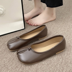 Mocassins de couro aconchegantes estilo japonês para mulheres, sapatilha de bailarina feminina, casco dividido, ninja tabi flats, Mary Jeans, sapato mocasines - Wolf Magazine