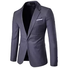Imagem do Homens de negócios da moda blazers casuais terno fino ajuste noivo padrinho masculino ternos de casamento blazer jaquetas 9 cores XF001-B