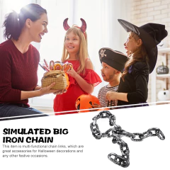 Corrente de simulação de halloween, barrier de plástico, ideal para decoração de festa, barrier, fantasia, acessório, 1m