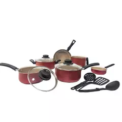 Conjunto Jogo Panelas 9 Pçs Tampas Vidro Antiaderente - comprar online