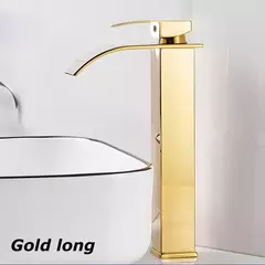Lavatório de cachoeira de aço inoxidável, torneira alta e baixa, preto, quente e frio, banheiro, banheiro, casa - loja online