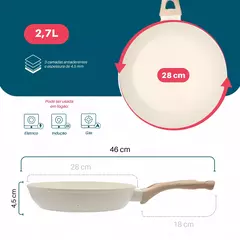 Frigideira Indução 3 Tamanhos Fundo-triplo Revestimento Antiaderente - Dolce Home